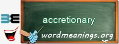 WordMeaning blackboard for accretionary